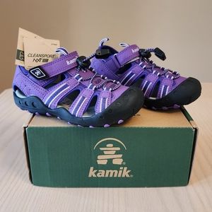 Kamik closed toe sandals purple girls size 10